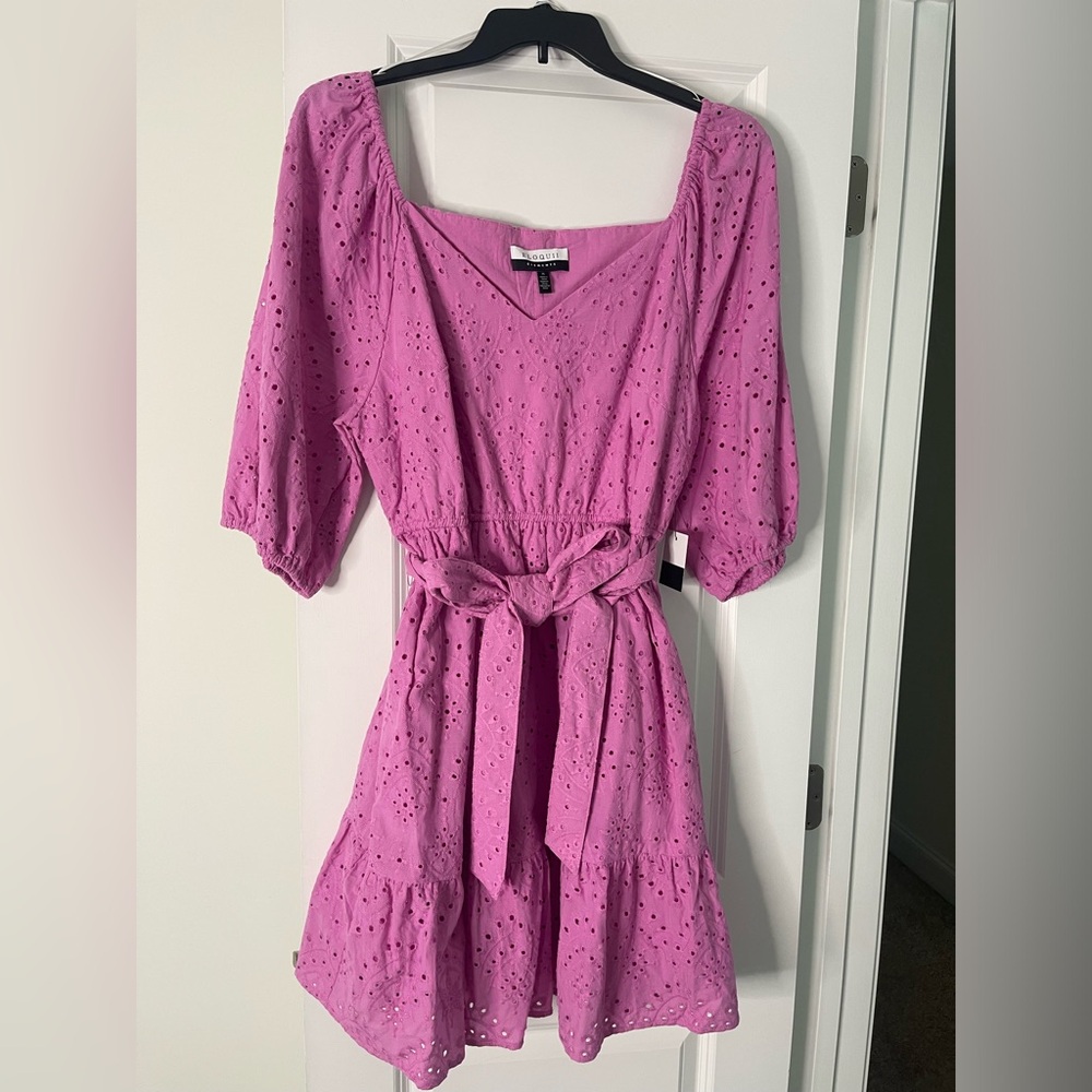 NEW: ELOQUII, Eyelet Pink Dress, Size 16